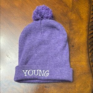 Purple Beanie with Pom Pom